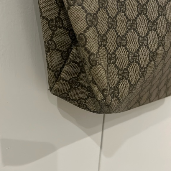 Authentic Gucci Supreme Monogram Vintage Tote Web Canvas & Leather 16x18 - Picture 4 of 16
